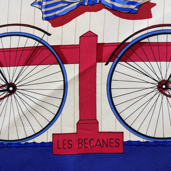 Hermes Vintage Les Becanes Silk Bicycle Themed Scarf 90 cm - Picture 4 of 12